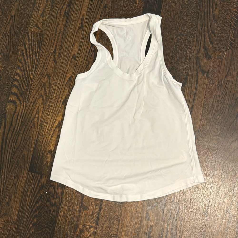 Lululemon white cotton racer back tank similar to Love Style
